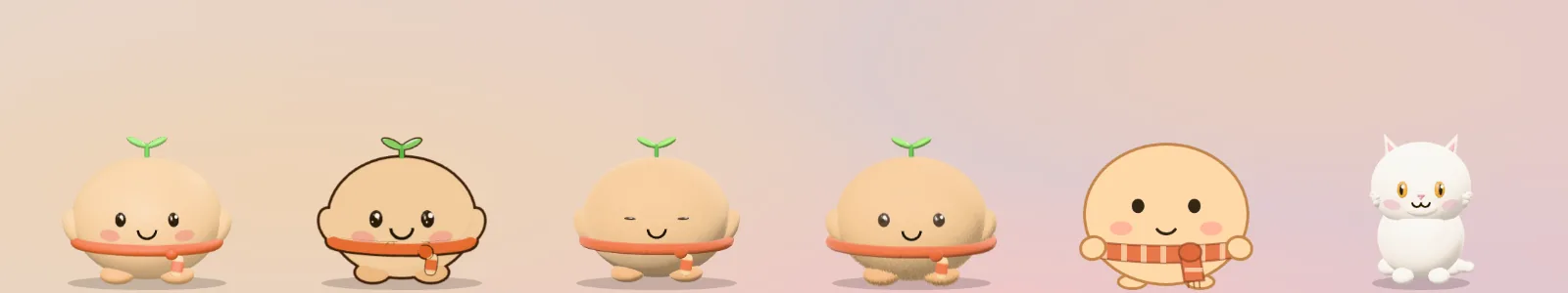 콩이를 피규어, 게임 캐릭터, 실사, 복슬복슬, 납작한 2D로 그린 모습과 고양이 사진으로 만든 입체 피규어